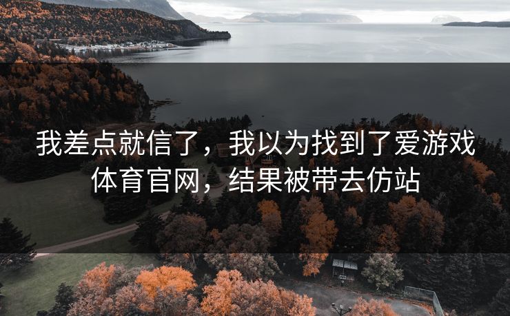 我差点就信了，我以为找到了爱游戏体育官网，结果被带去仿站
